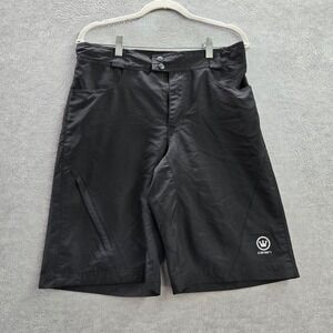 Canari Activewear Shorts M Black Ripstop Crown Logo Bike Cycling Polyester